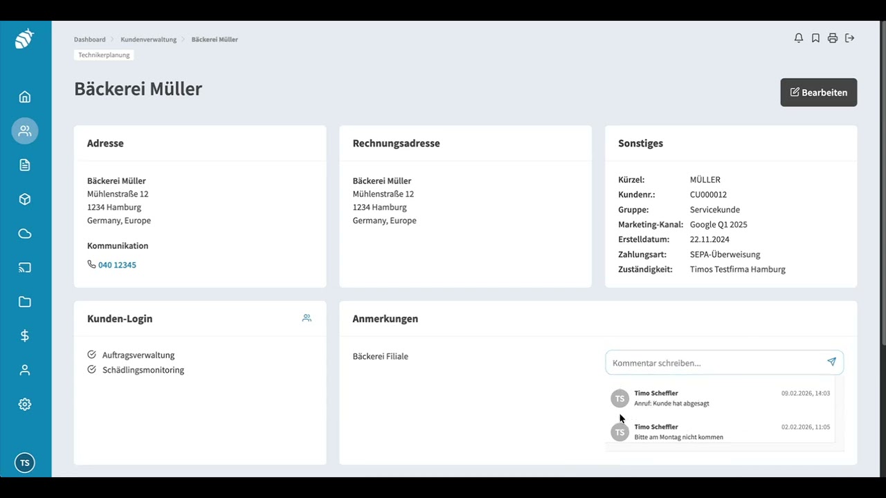 Kundenverwaltung - Interne Kommentare & Historie im CRM erfassen | DEBUXX Update