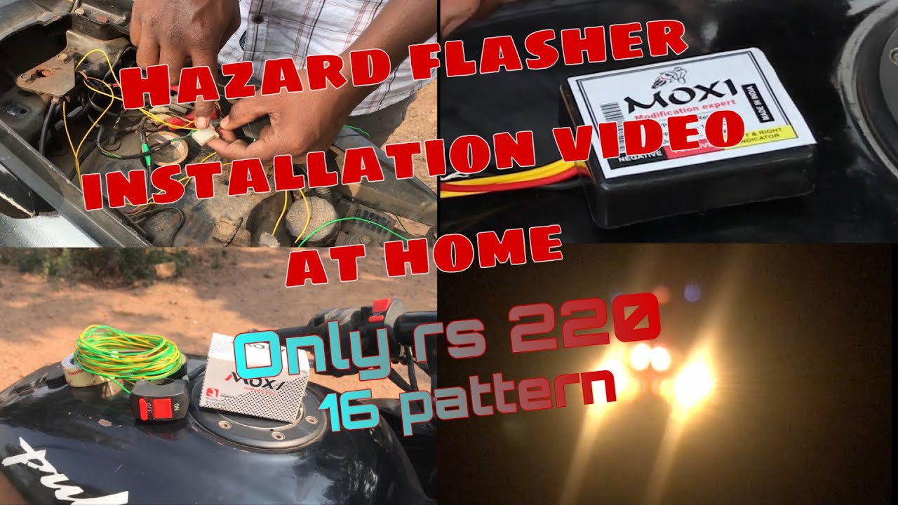 Hazard flasher 16 patterns | how to install flasher | hazard flasher for all bikes @mehul727