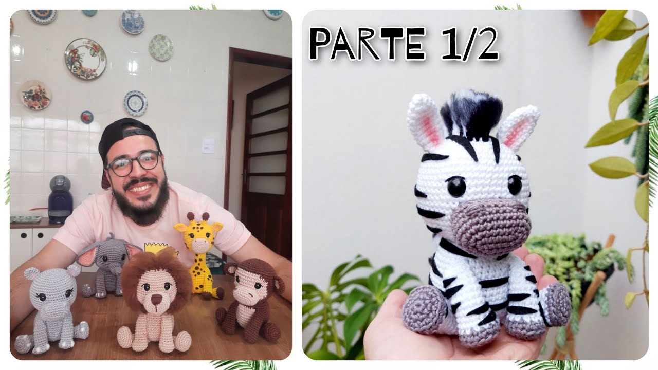 Safari Amigurumi Passo a Passo ZEBRA (PARTE 1/2) #tiagoamigurumi #amigurumi