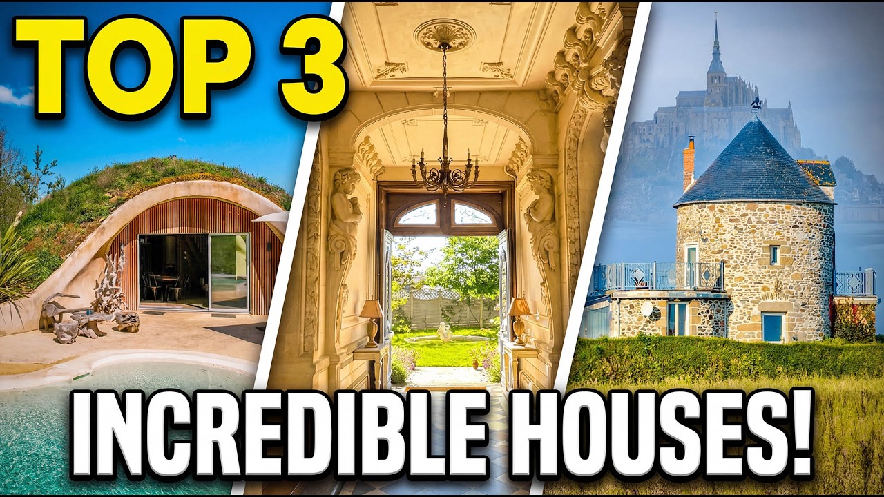 TOP 4 Incredible French Homes🏰 Hobbit House 🌿 Manor ✨ Mill 🌊 Ch&acirc;teau 🏯