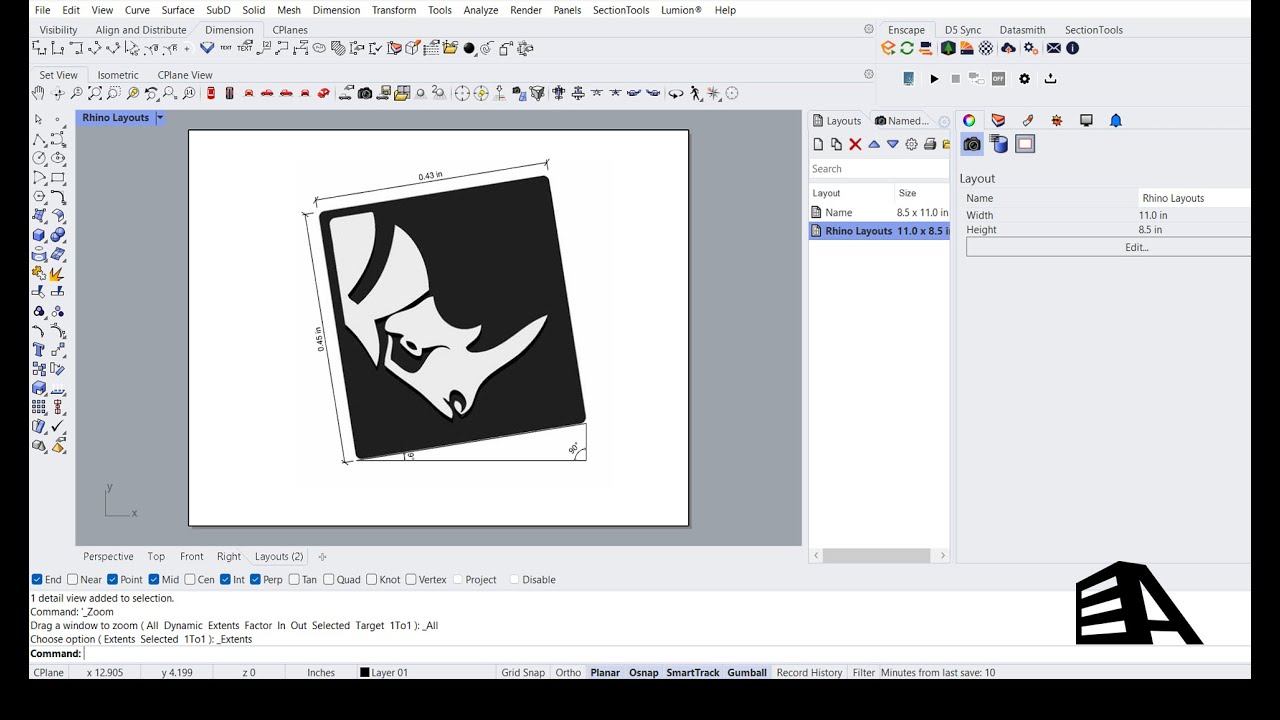 Rhino 3D - Basic & Advance Layouts Tutorial