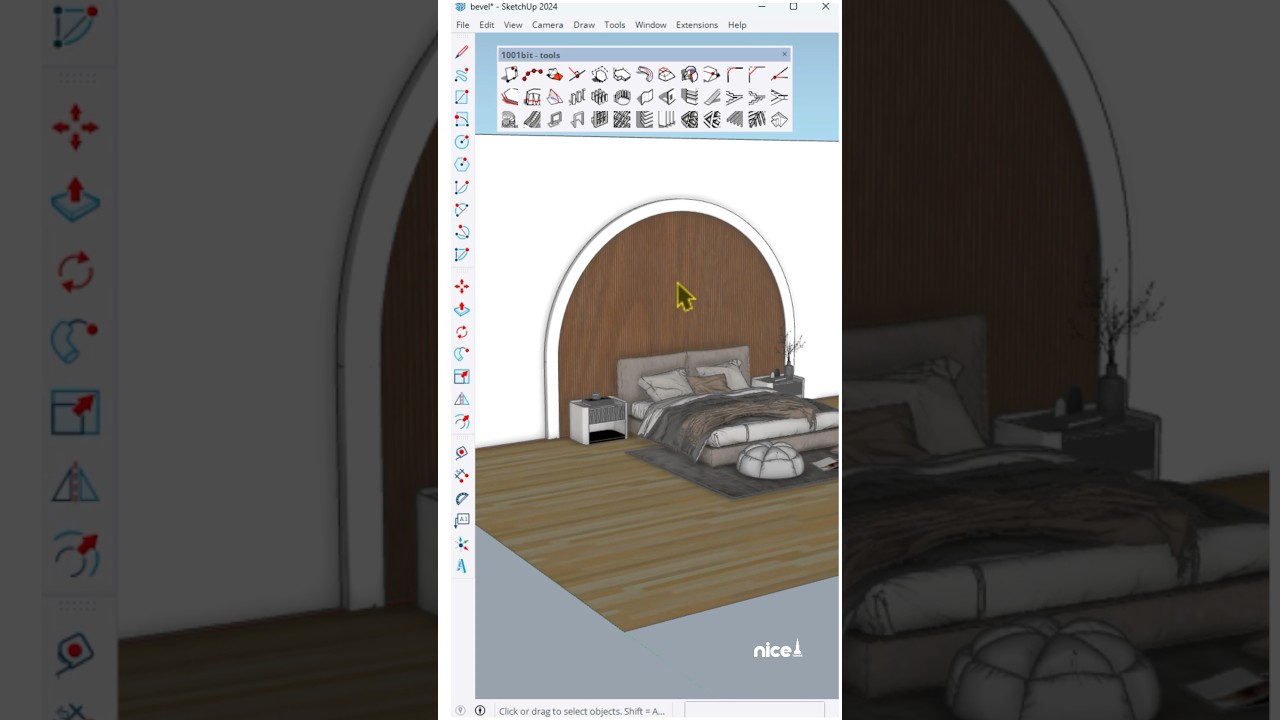 The fastest way to design a modern bedroom! #nicetower #sketchup #interiordesign #bedroom