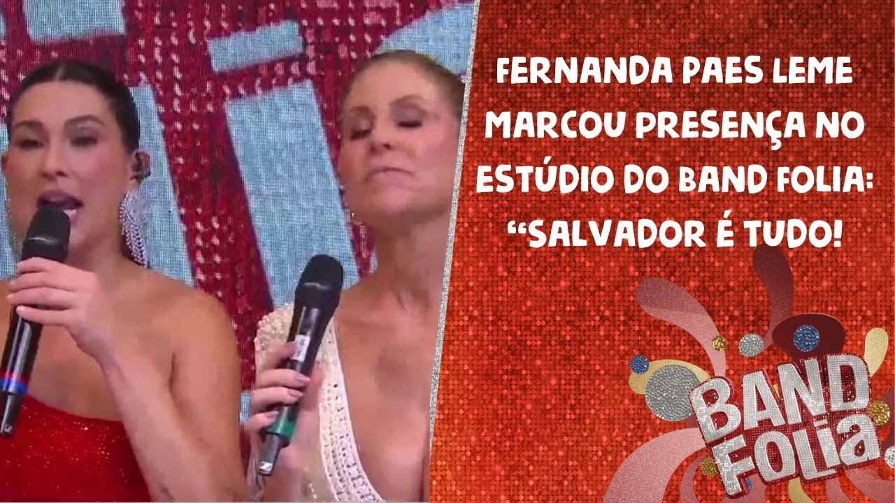 Fernanda Paes Leme marcou presença no estúdio do Band Folia: 