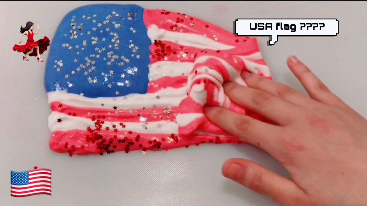 DIY American Flag Slime 🇺🇸