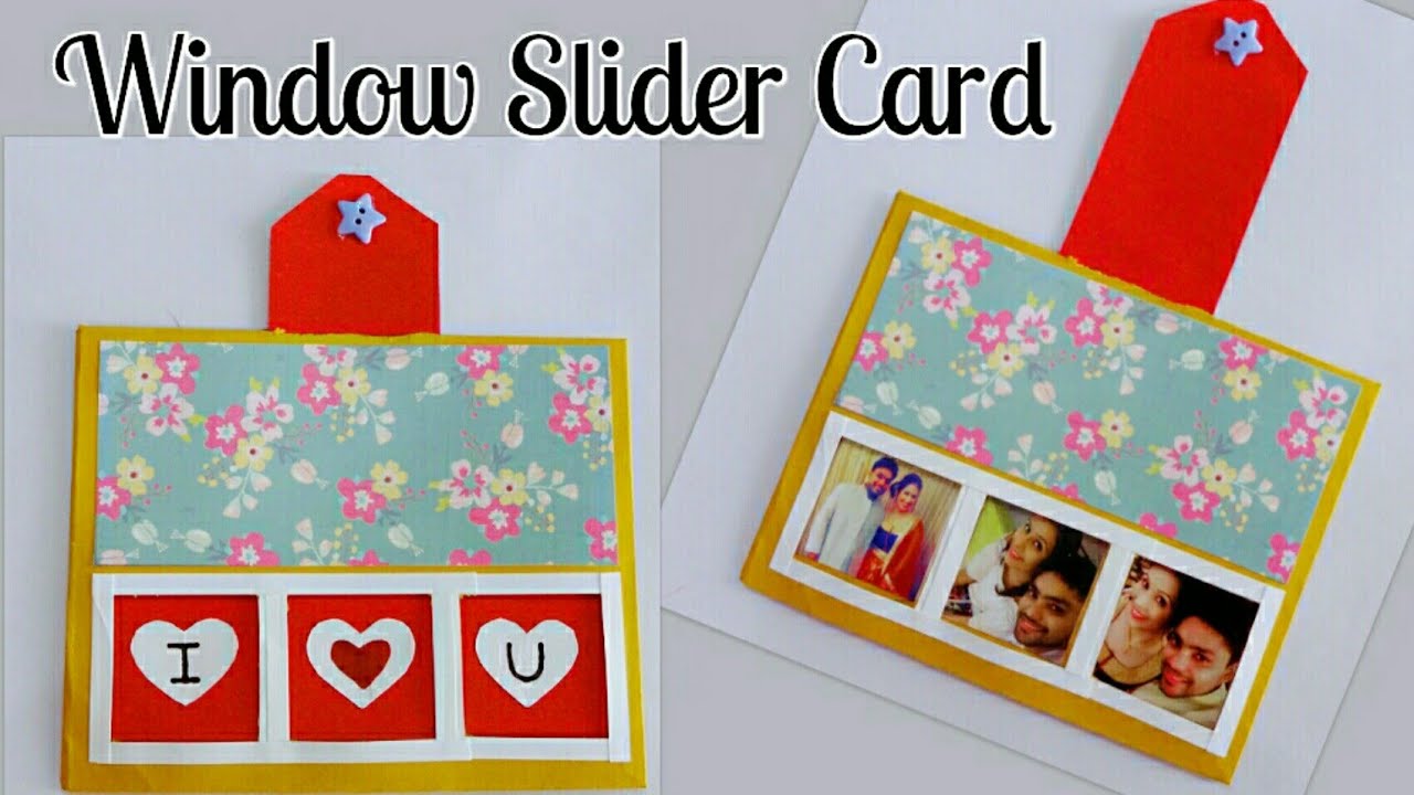 DIY Window Slider Card/Window Slider Card for Scrapbook/Window Slider Card Making