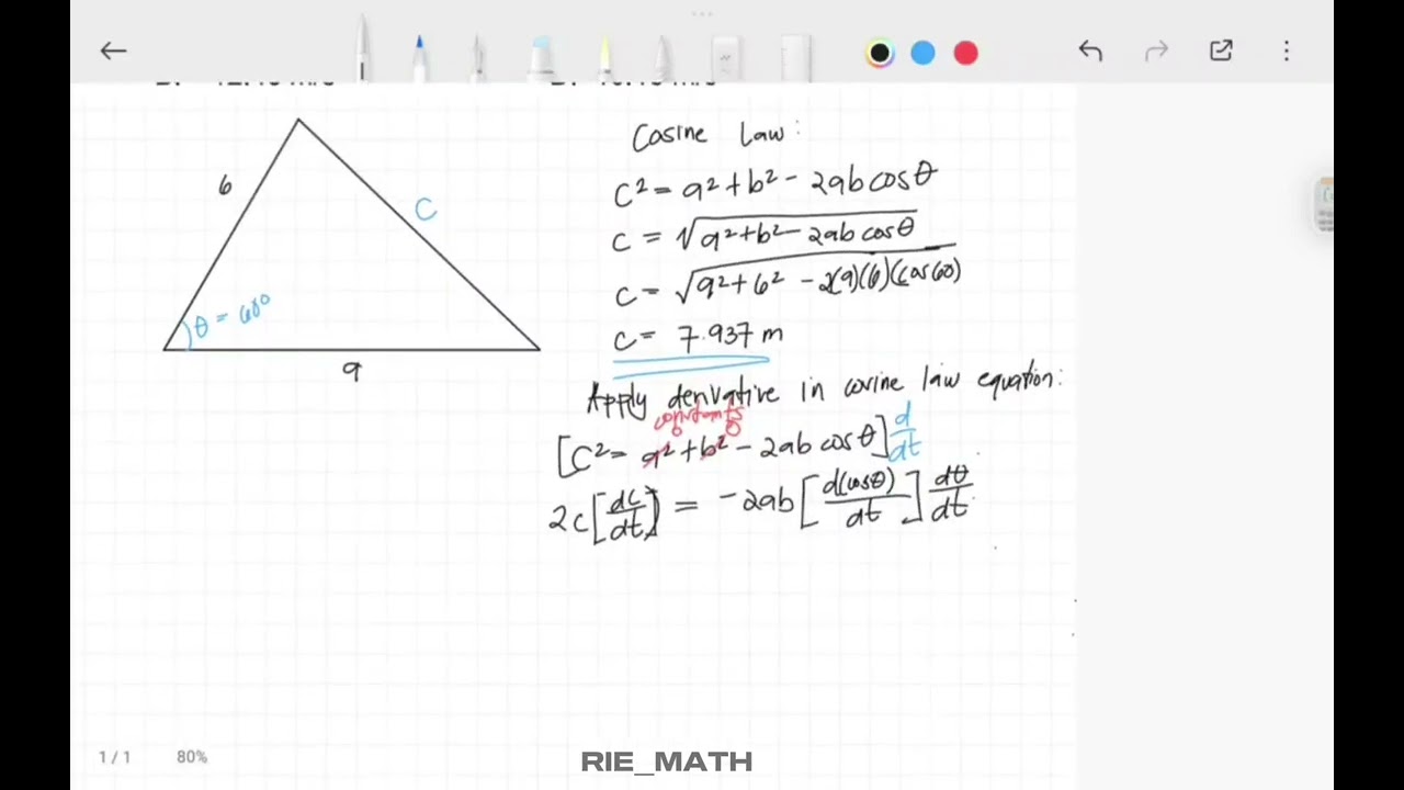 First derivative application in trigonometry 