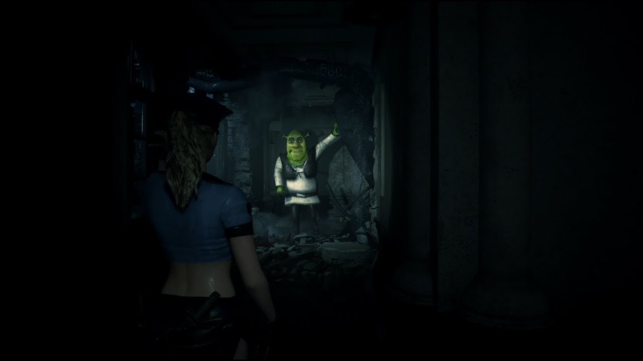 Shrek wants Claire out of his swamp! - RE2 Remake MOD
