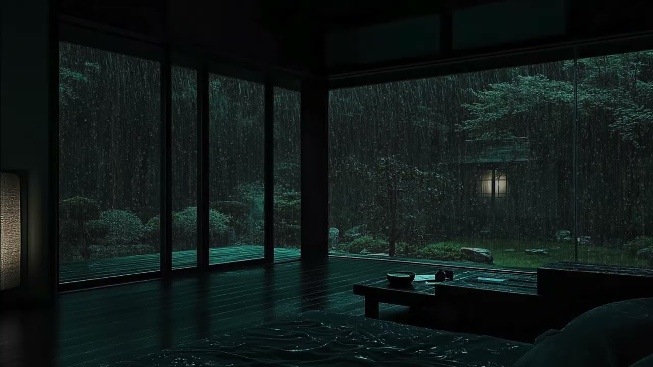 Night Garden Rain: Cozy Dark Bedroom Ambience for Deep Sleep | Calm Your Mind and Body Tonight