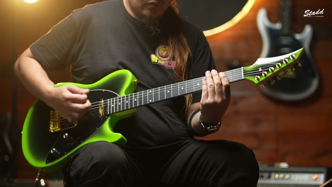 Stadd Rebel Telecaster Electric Guitar Demo (Green/Black)