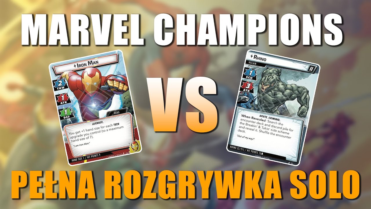 MARVEL CHAMPIONS - Iron Man vs Rhino | Pełna Rozgrywka Solo | Gameplay