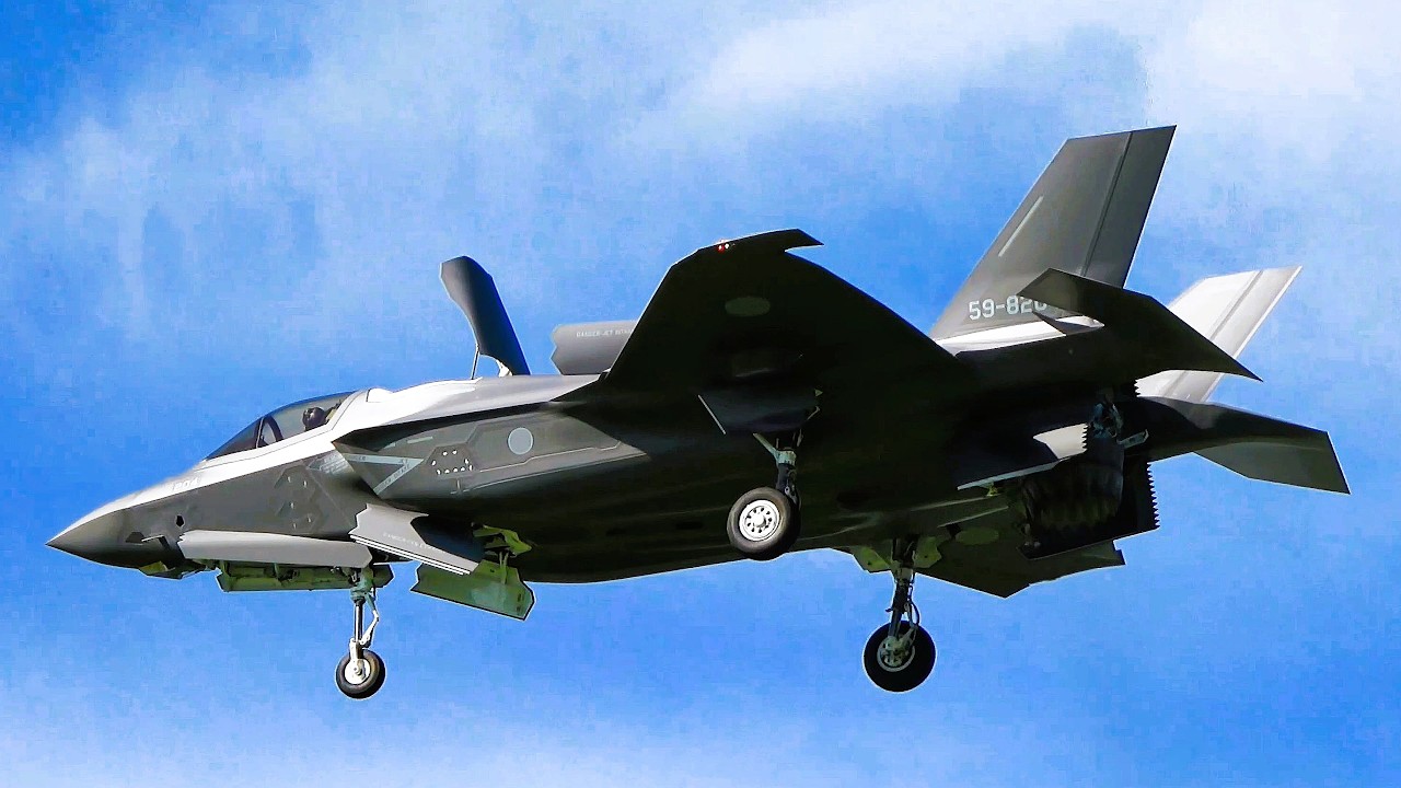 日の丸ステルス戦闘機F35B。新田原基地で離着陸デモ。（F15との比較動画付き）The F35B stealth fighter deployed in Japan.