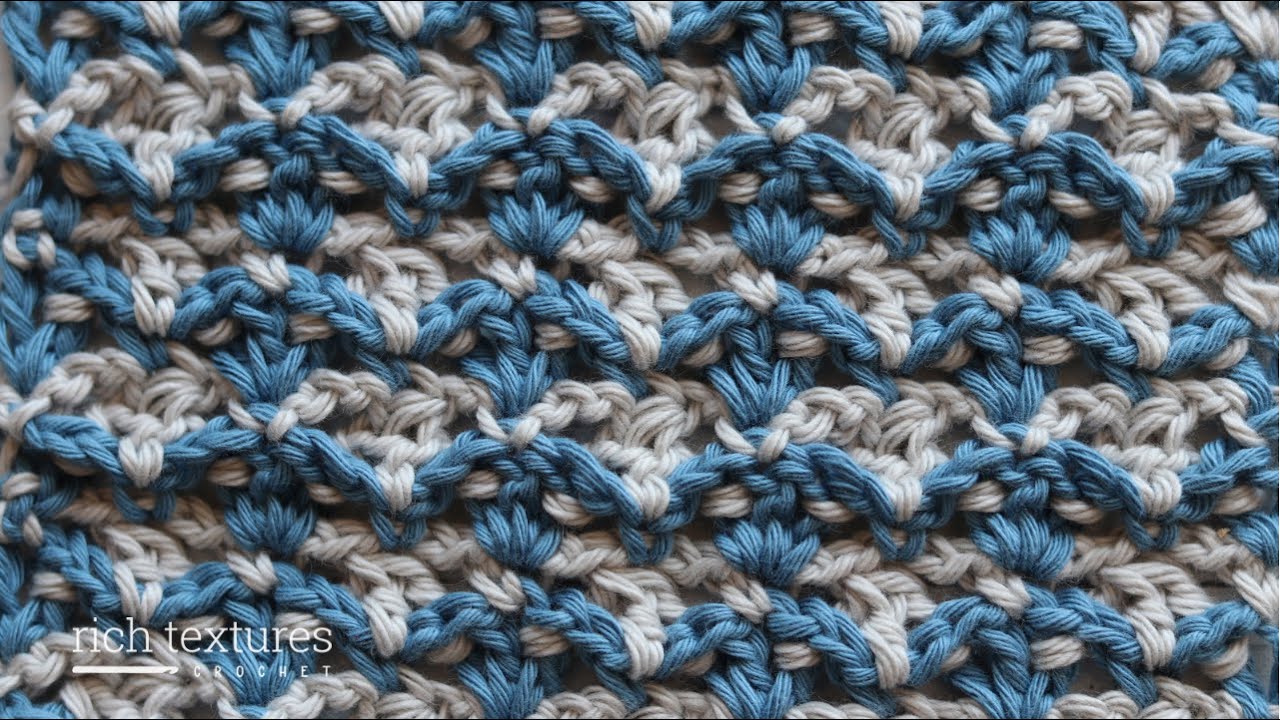 Fleur de Lys Stitch | How to crochet using Two Colours