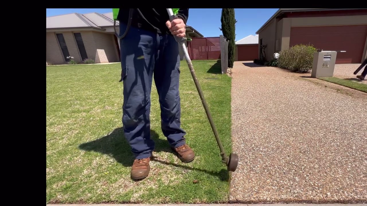 How I do my edging, Ego multi tool with edger and whipper snipper