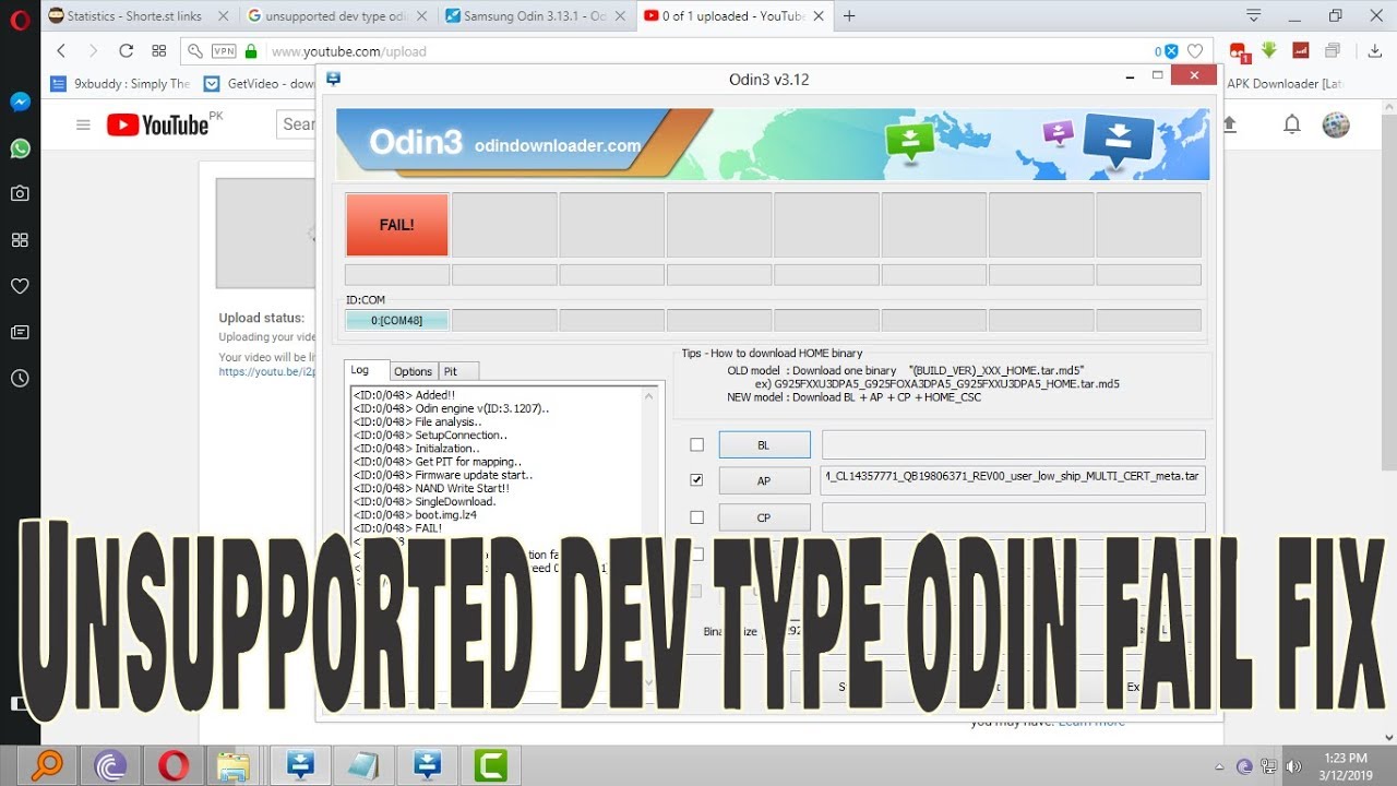 Unsupported dev type odin fail fix all new samsung mobile flash fail firmware.