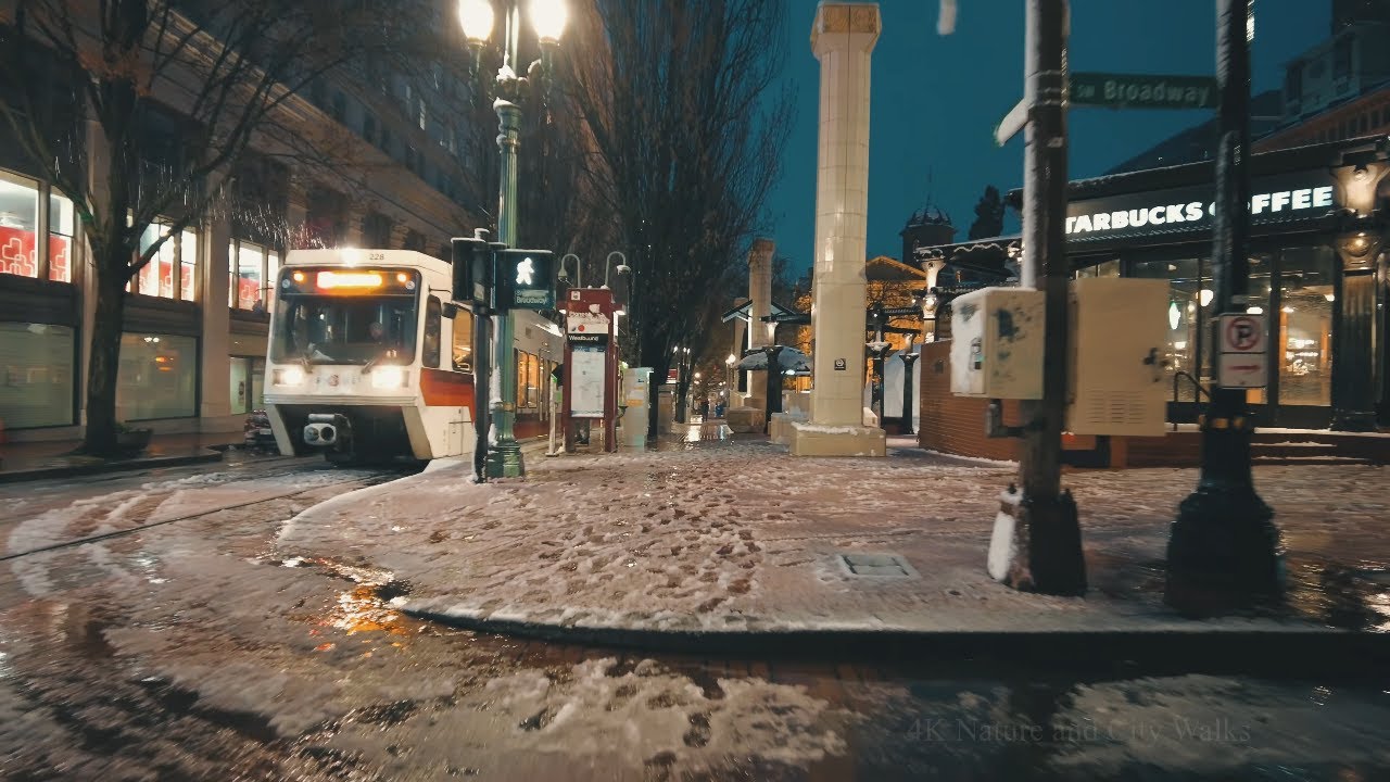 Downtown Portland Morning Snow Walk (April 2022)