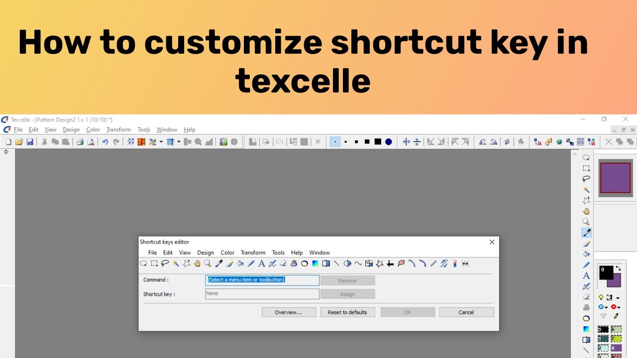 How to customise texcelle tool shortcut and tool properties | how to set tools shortcut | Jacquard