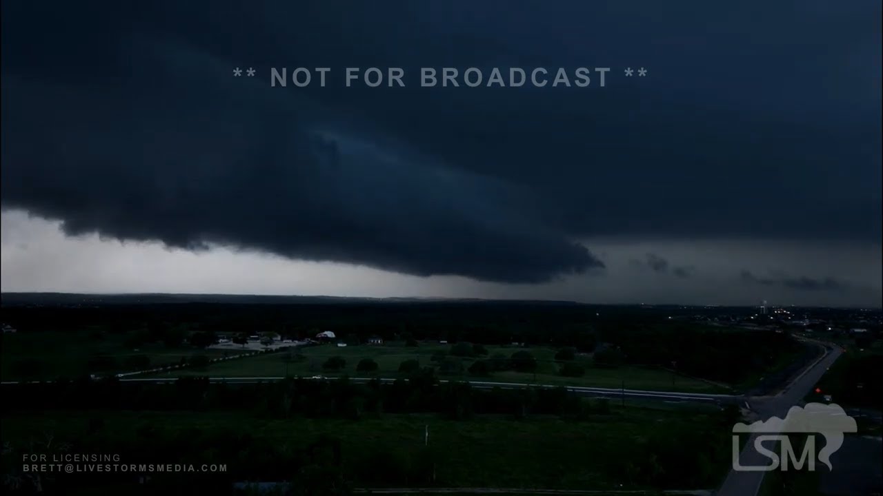 04-09-2024 Manor, Texas - Numerous Supercells - Hail - Drone - Rotation Lapse