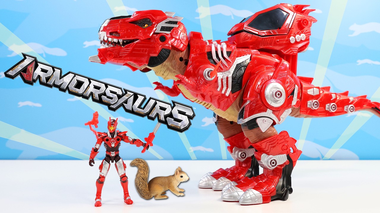 Обзор фигурок динозавров Armorsaurs Armor Up: Тираннозавр, Аякс и Лиам.