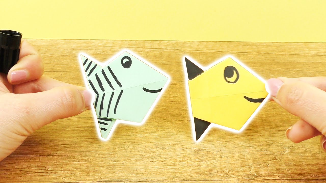 Süße Fische Basteln 🐟 Einfache Faltanleitung für Kinder | DIY Spaß zum Anmalen