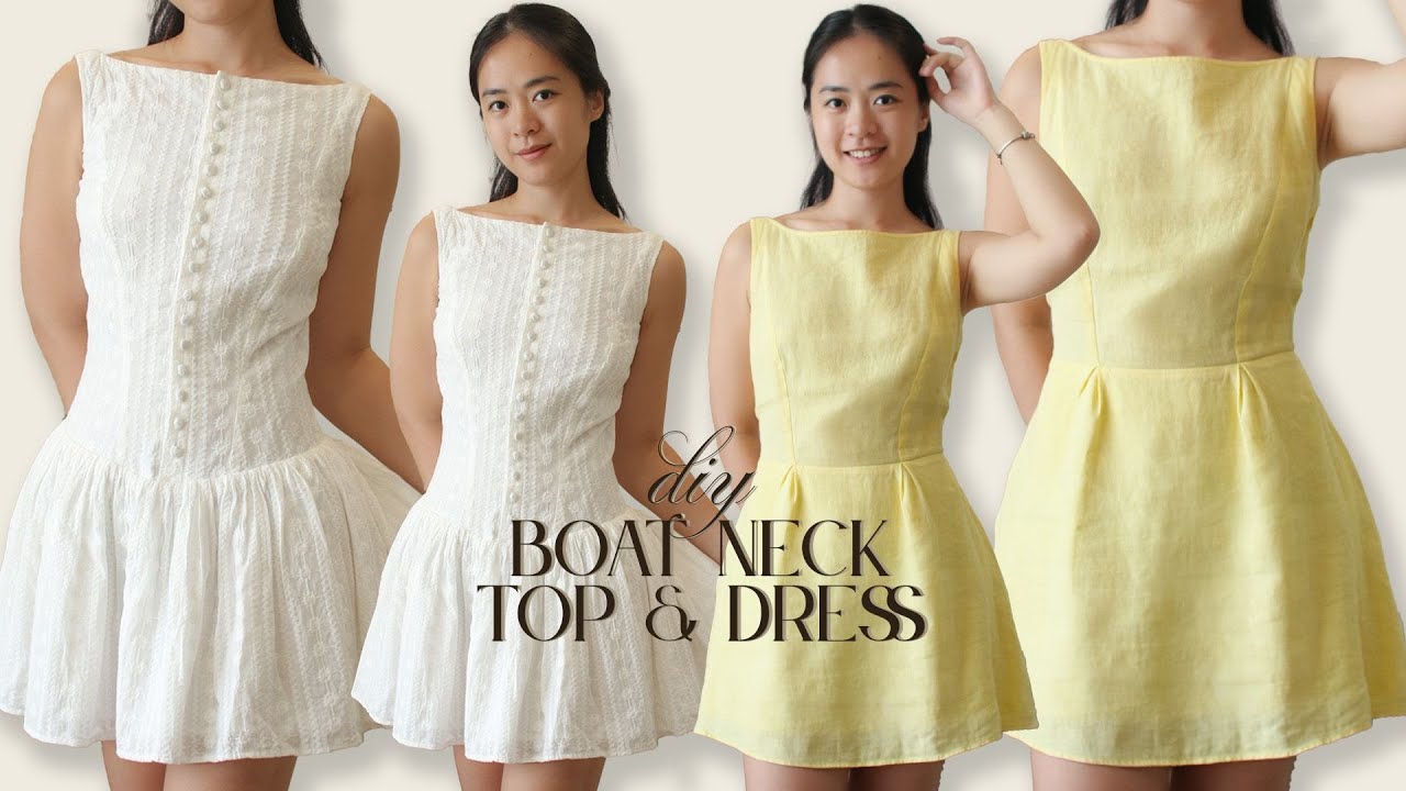 DIY Boat Neck Dropped Waist & Fit and Flare Dresses (detailed sewing pattern) | The Linen Girl