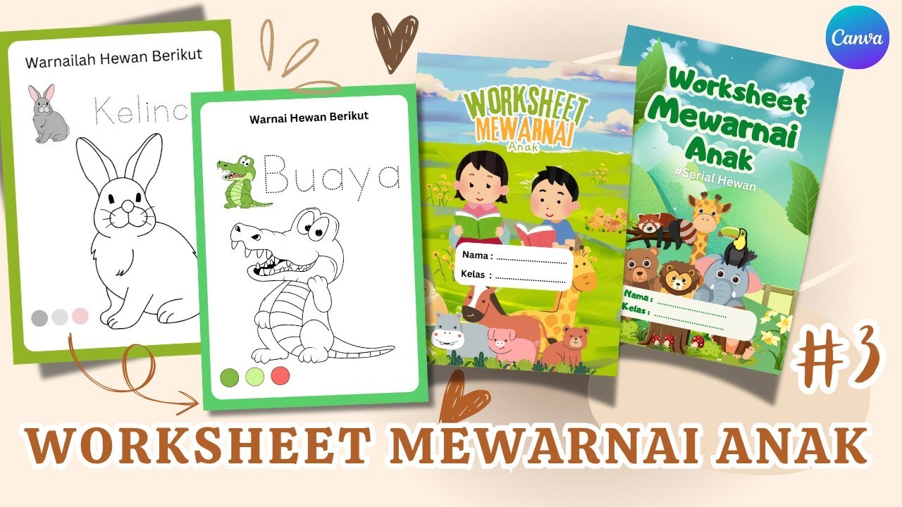 Cara Membuat Worksheet Mewarnai Anak Mudah dan Gratis di Canva