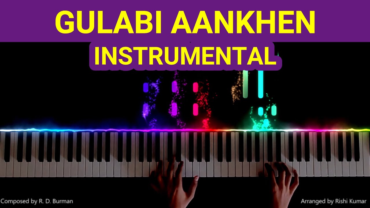 Gulabi Aankhen Piano Instrumental | Tutorial Notes | Mohammed Rafi | Chords | Cover