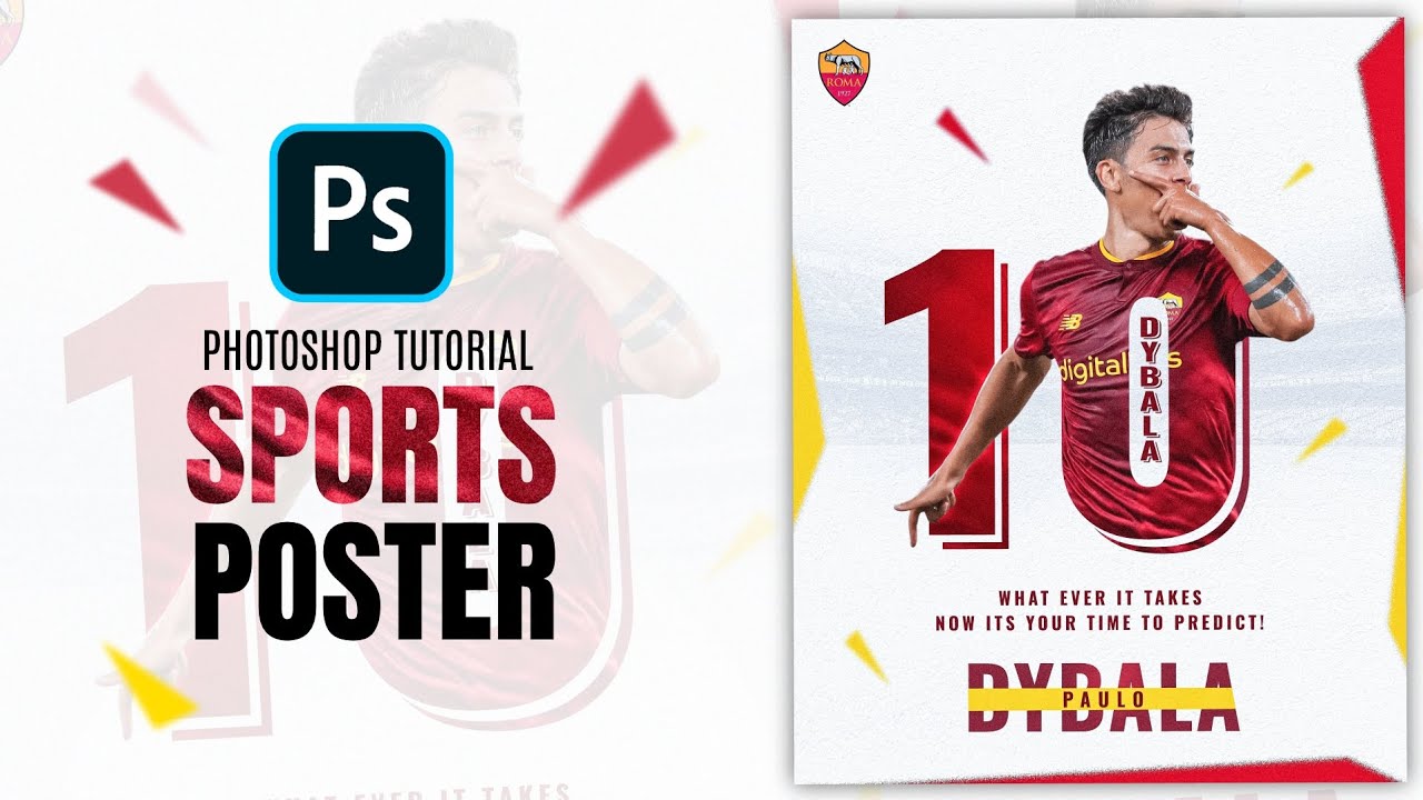 Sports poster Design | Football poster | Paulo Dybala | Adobe Photoshop.