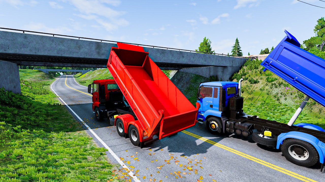 Trucks vs lower bridge | BeamNG drive | Latest | 907