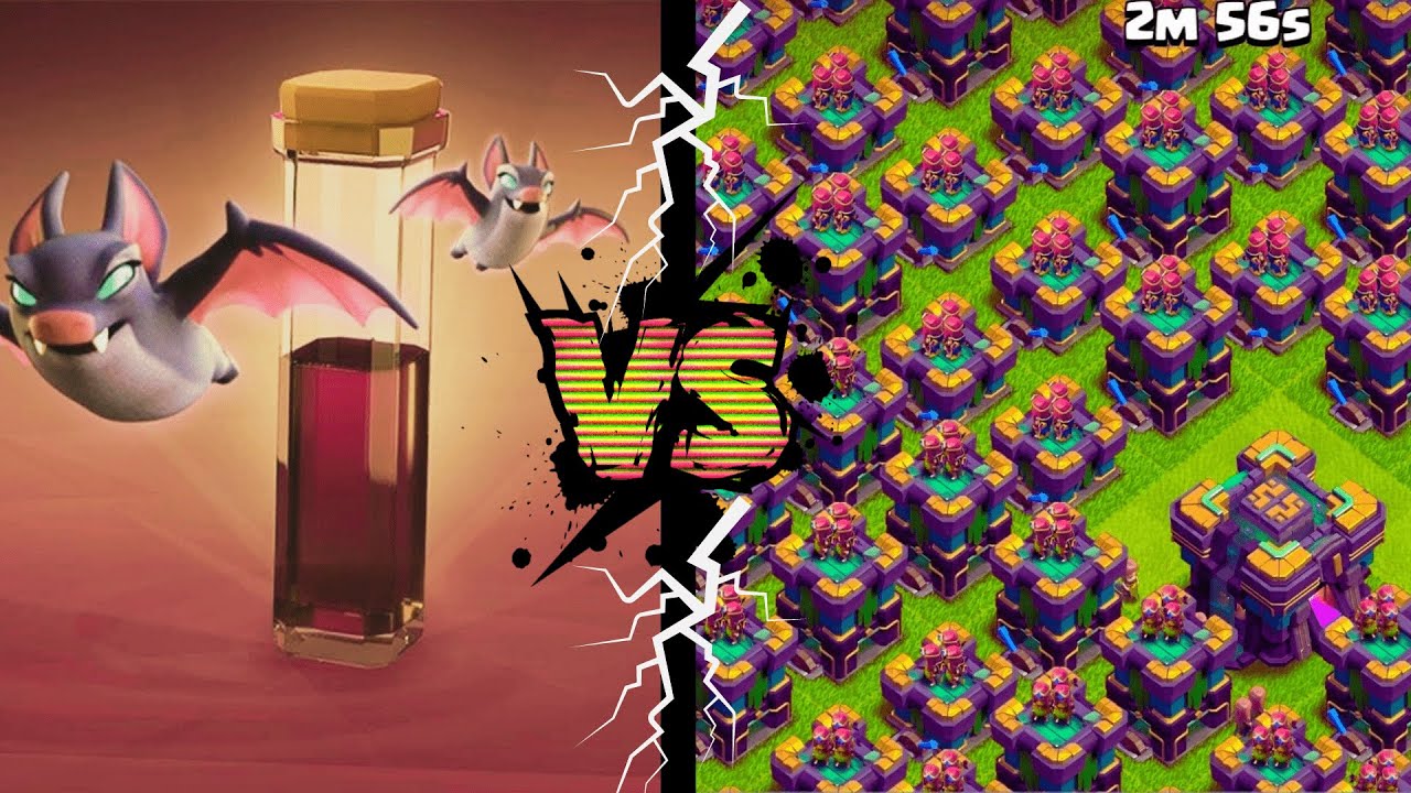 MAX BAT SPELL | MAX BAT SPELL ATTACK  | MAX BAT SPELL VS IMPOSSIBLE BASE | COC MAX BAT SPELL ATTACK