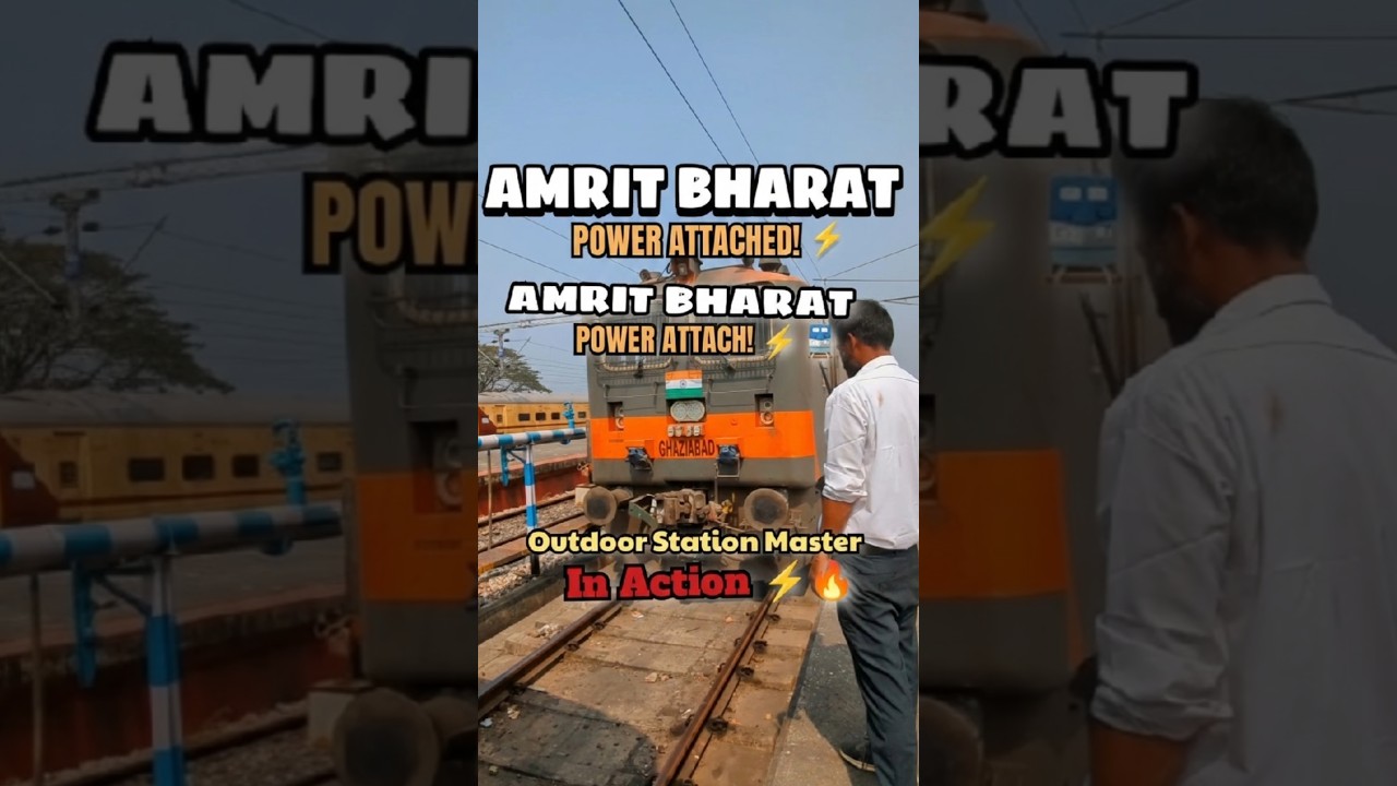 Amrit Bharat Power Attached ⚡ Outdoor Station Master In Action ⚡  #amritbharatexpress