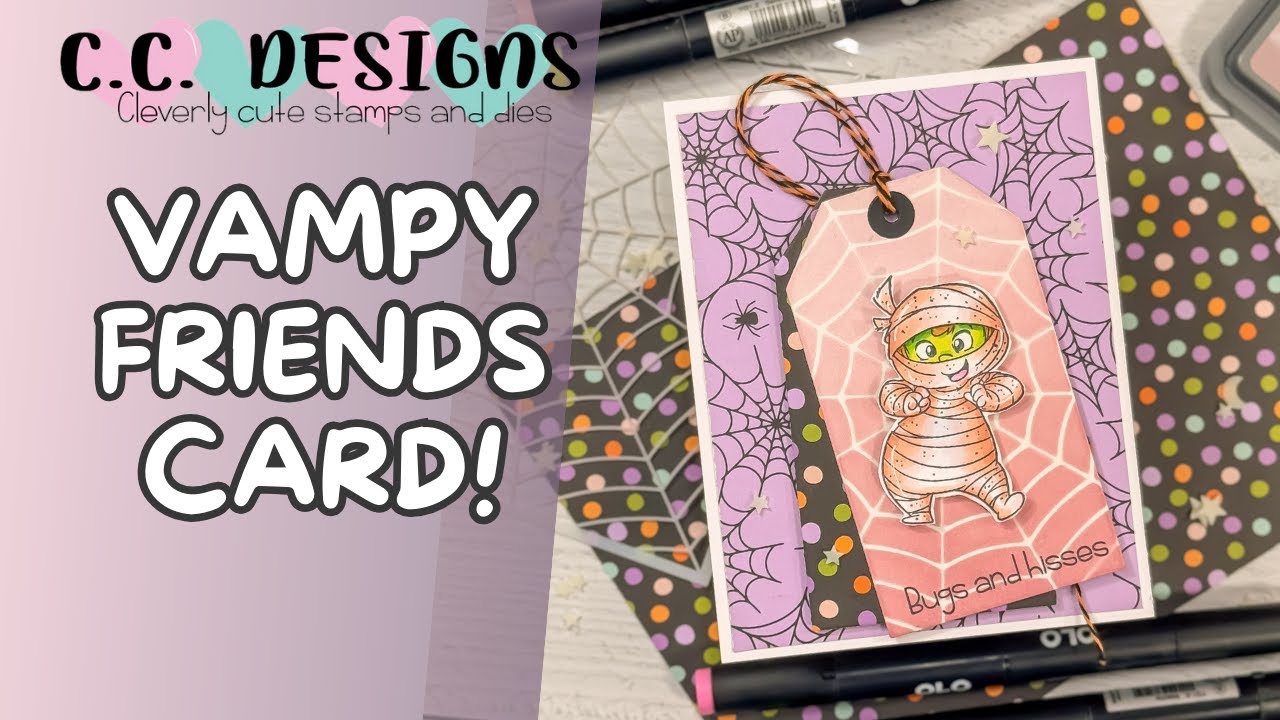 Spooky Halloween Card with the Vampy Friends Stamp Set | Coloring with OLO Markers