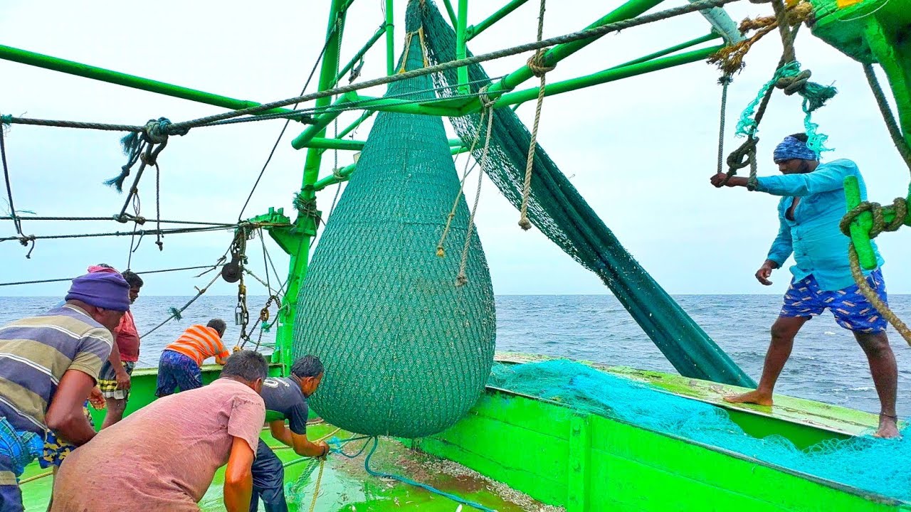 Ohh❗Indian Trawler Net Fishing 💢 Full video Capture 🤩 Indian Fishing Adventures 