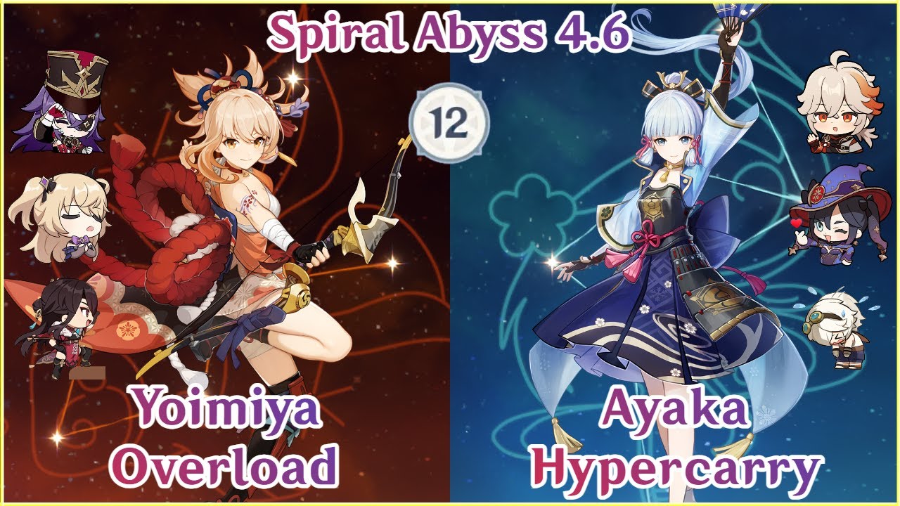 【GI】C0 Yoimiya Chevreuse Overload x C0 Ayaka Hypercarry! Spiral Abyss 4.6 Floor 12 | Full Star Clear