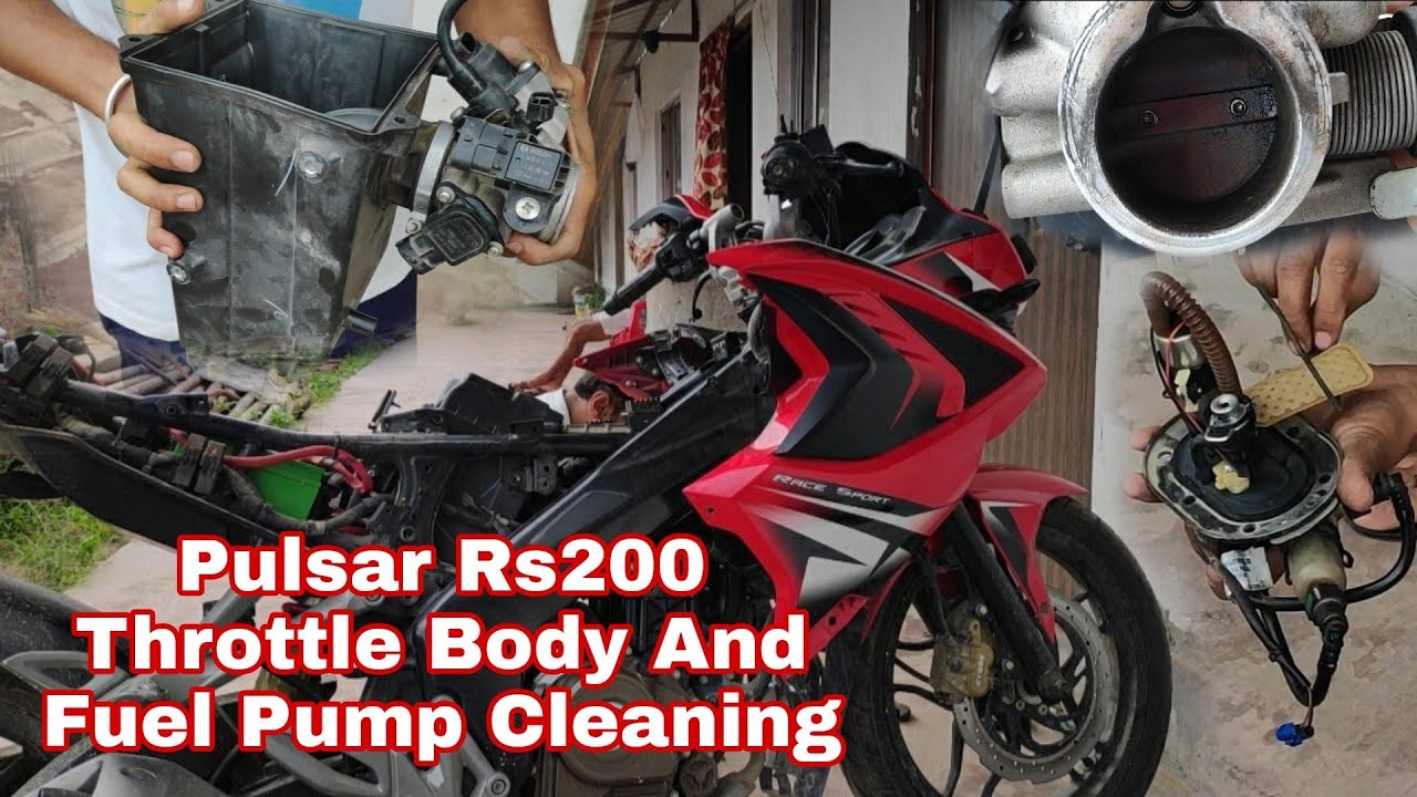 How To Clean Throttle Body And Fuel Pump Of Pulsar Rs200 BS3 At Home 🔥 M Desi Vlogger