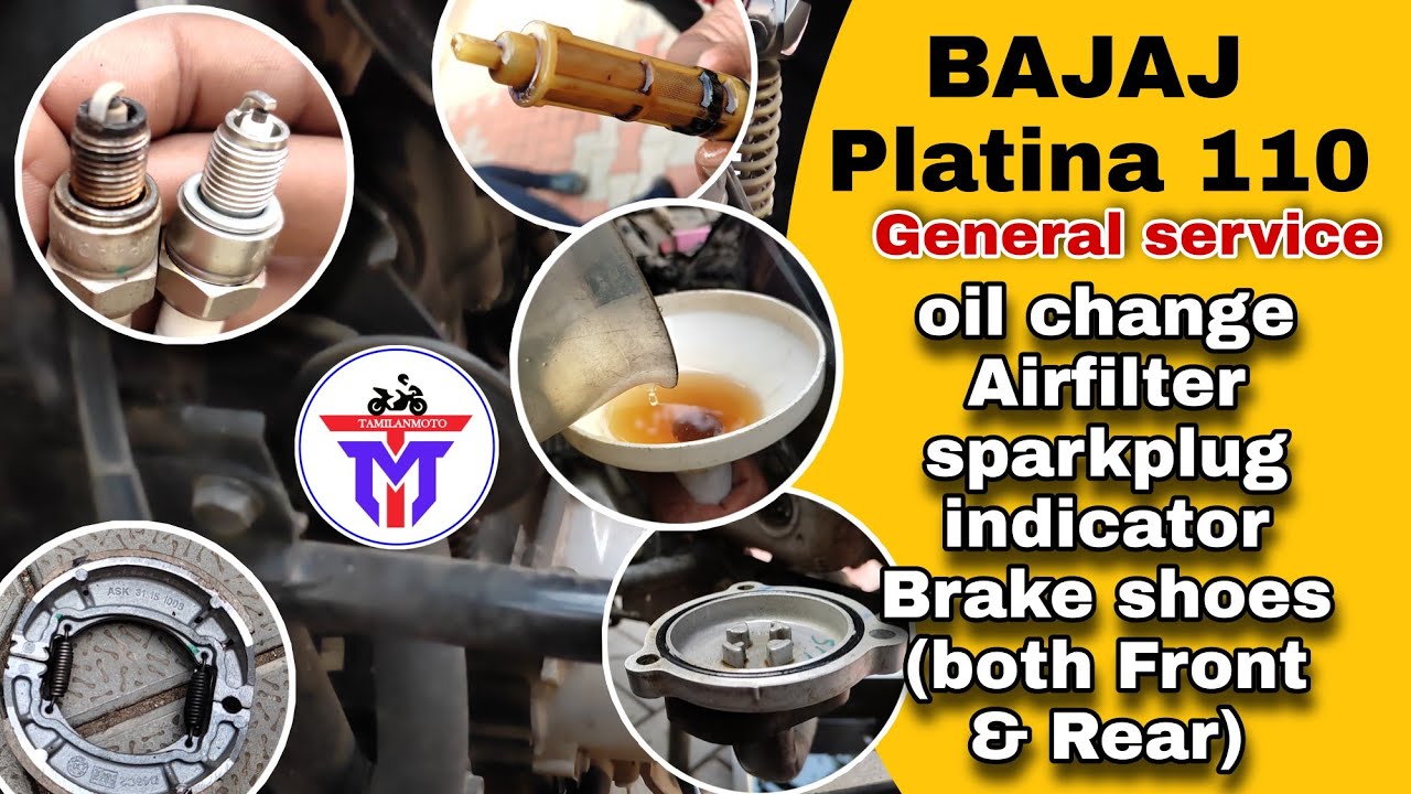 #Bajaj Platina 110 - #General #service | replacing Airfilter sparkplug engine oil Indicator #shorts