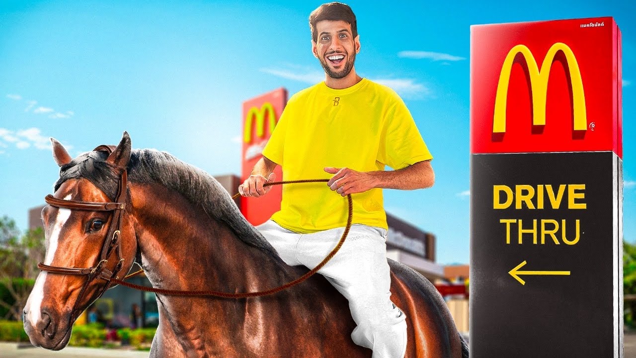سويت اصعب تحديات اعضاء باور ( اطلب من مطعم بحصان !!!)