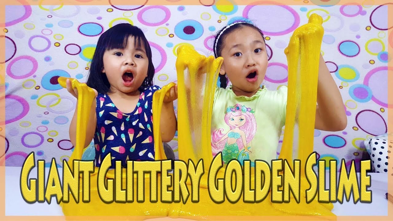 GIANT GLITTERY GOLDEN SLIME!!!