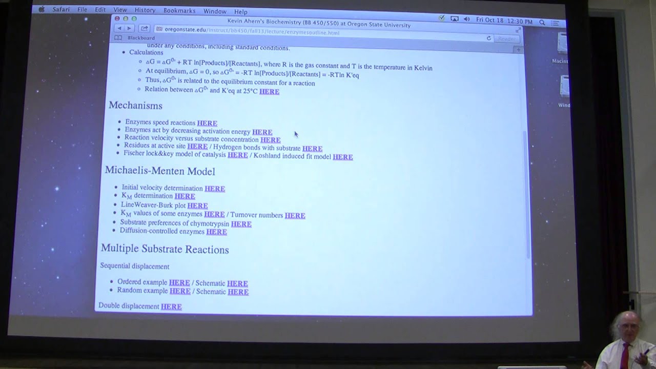 9.  Kevin Ahern's Biochemistry - Enzymes I