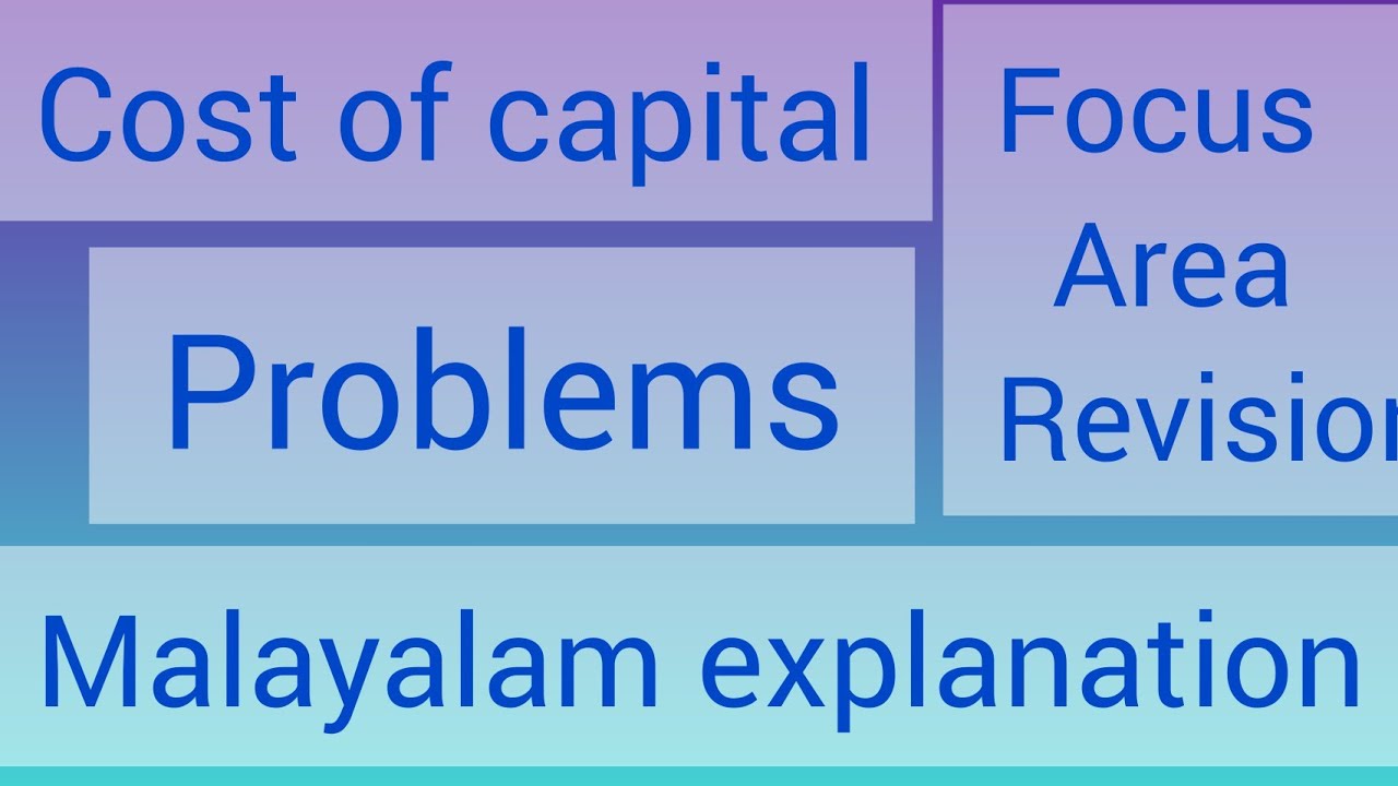 cost of capital || bcom || financial management|| problems || Malayalam explanation