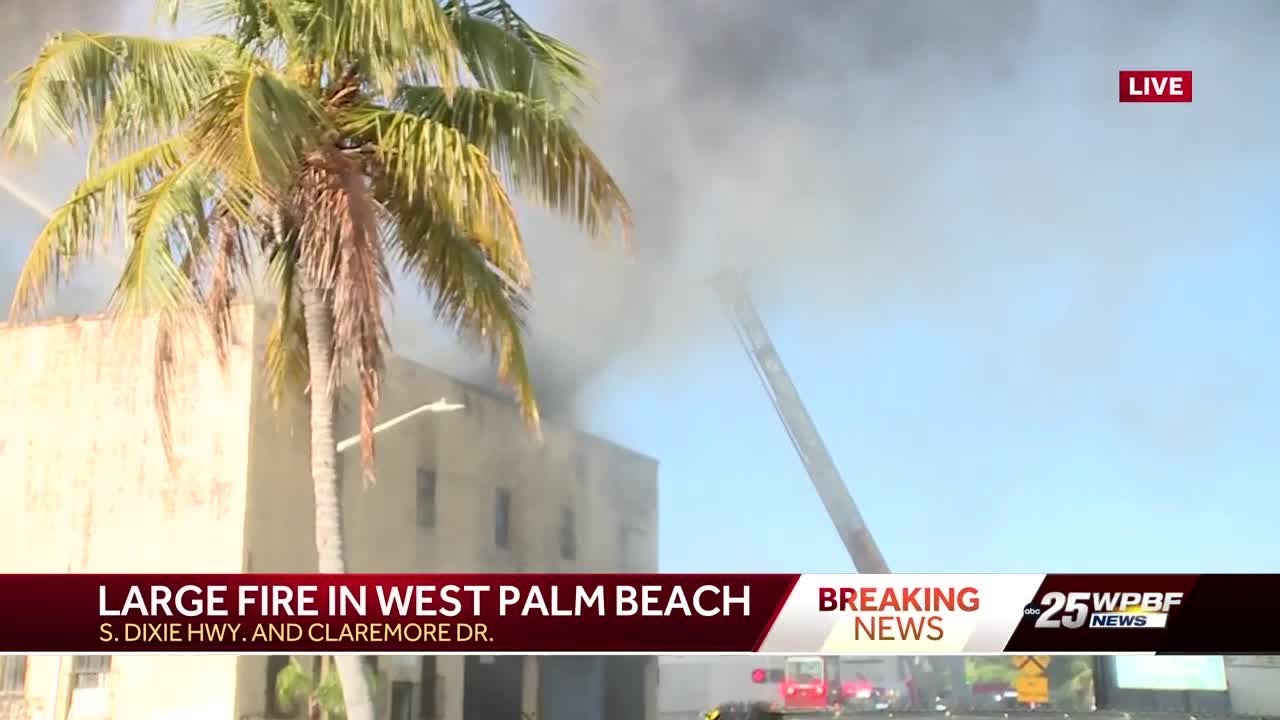 Massive fire near Flamingo Park in West Palm Beach. 75 firefighters on the scene