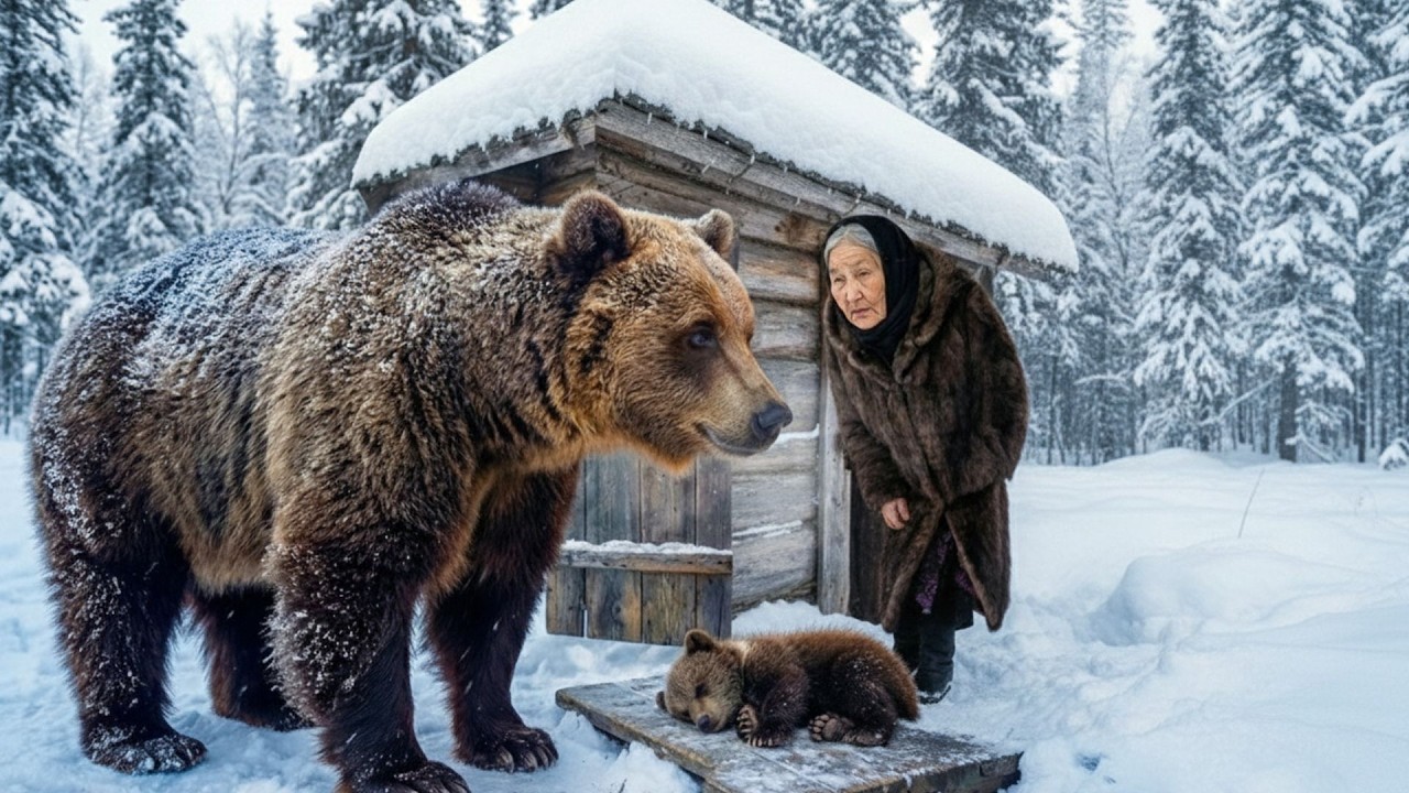 A WILD BEAR LEFT ITS SICK CUB AT AN 80-YEAR-OLD WOMAN’S DOOR IN −71°C YAKUTIA SURVIVAL