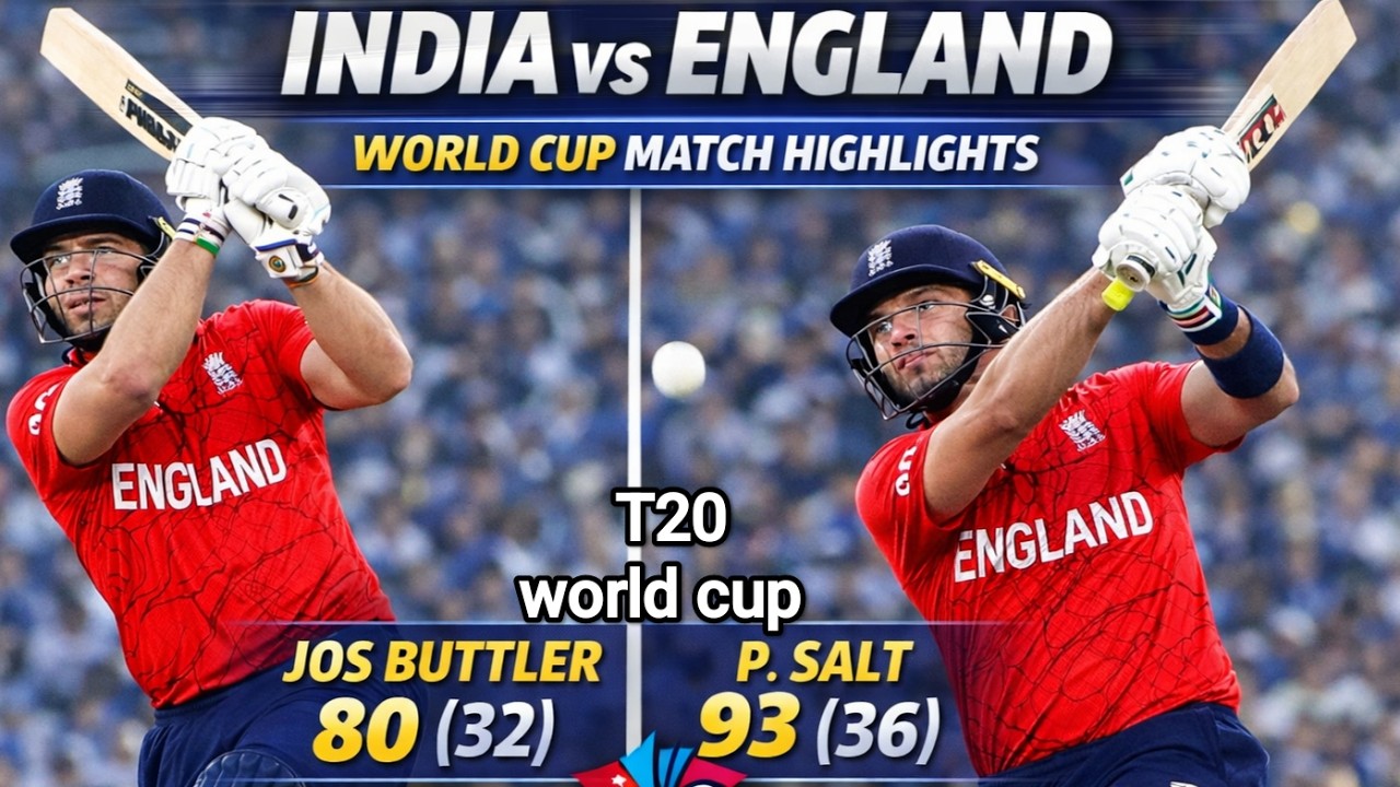 Jos Buttler 🔥 80 (32) | Phil Salt 93 (36) 💣 | India vs England WC Highlights | #realcricket24 #viral