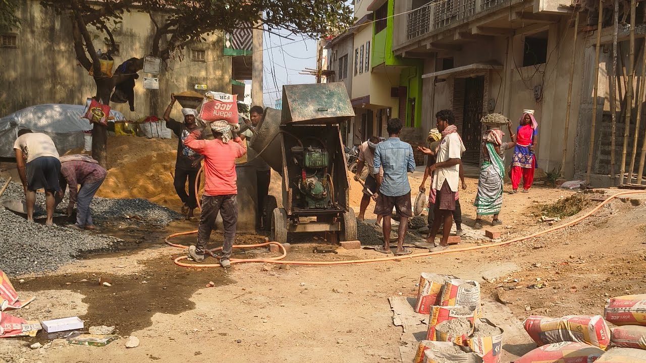 Raw footage of Casting of Slab and Beam||छत की ढलाई||