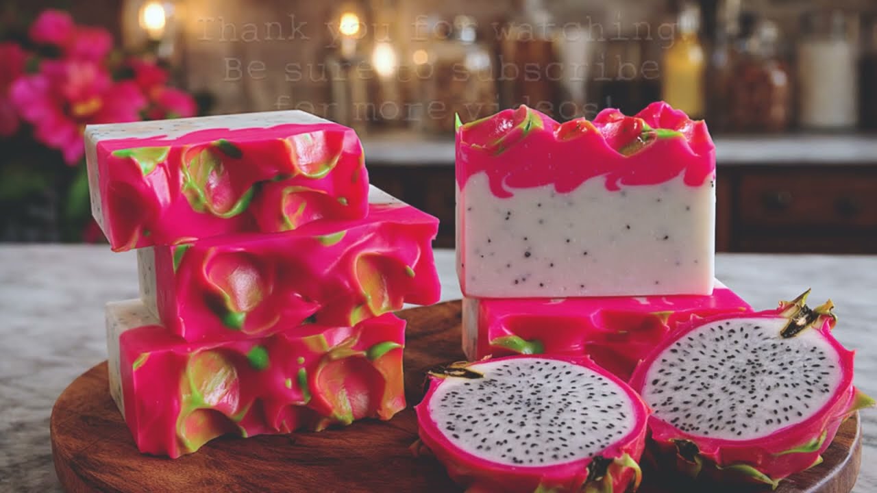 Драконий фрукт, гибискус 🌺 Изготовление мыла