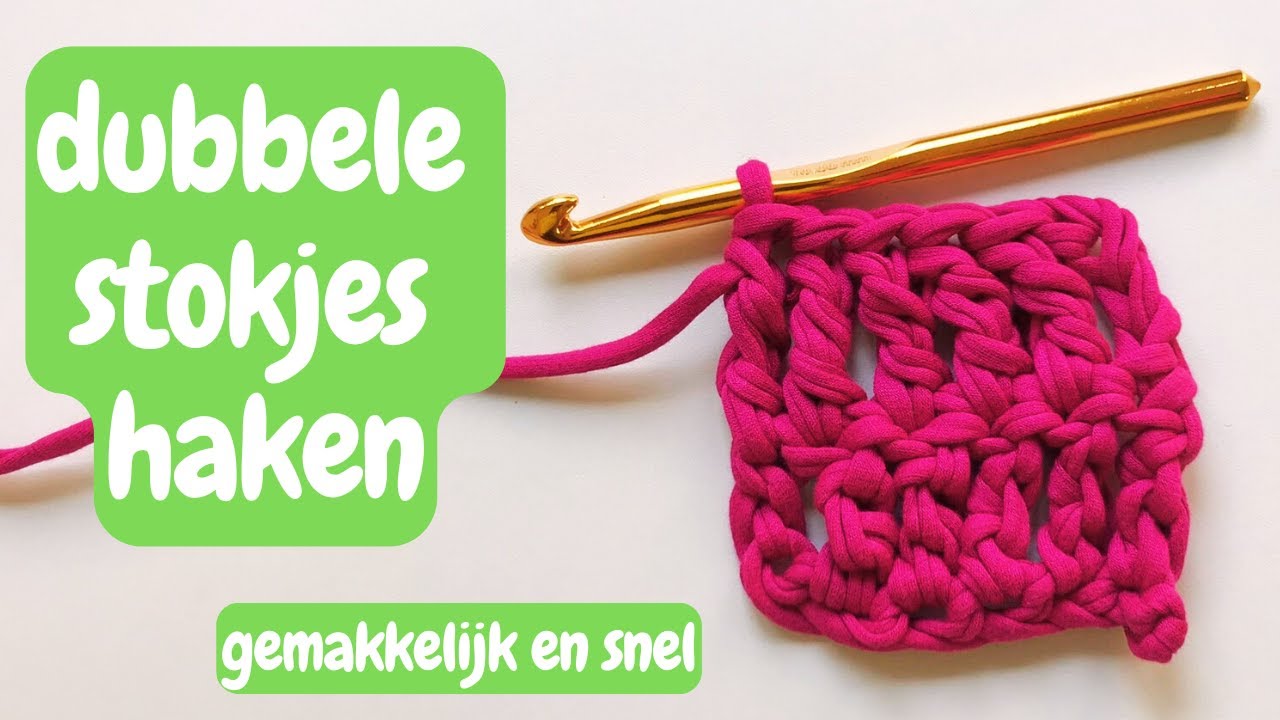 Dubbele stokjes haken | haken voor beginners | rustige en heldere uitleg