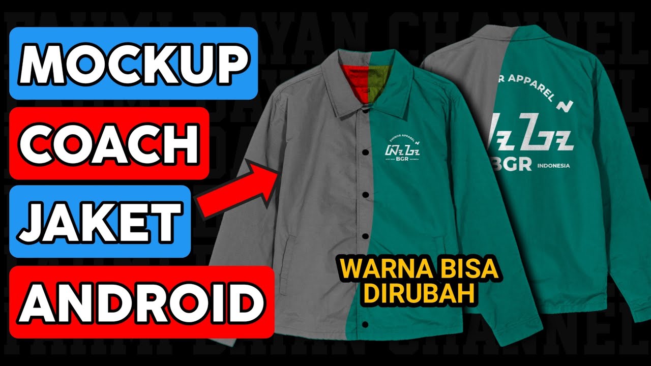 Desain coach jaket di Hp | Coach jaket mockup | GRATIS‼️