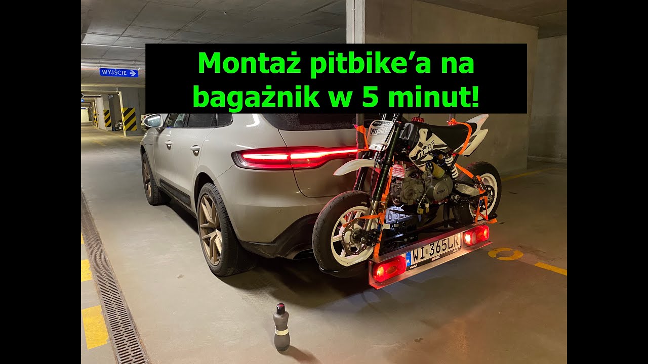 Transport motocykla - montaż pitbike'a na bagażnik w 5 minut!