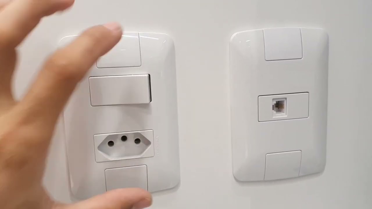 Diferença entre as linhas de tomadas e interruptores e módulos Tramontina