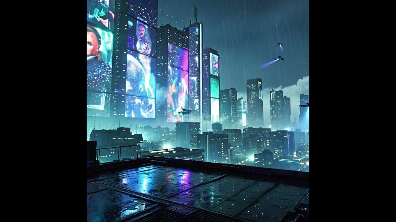 Cyberpunk Rain Ambience 🌧️ Neon City Night | Relaxing Synth Music (2 Hours)