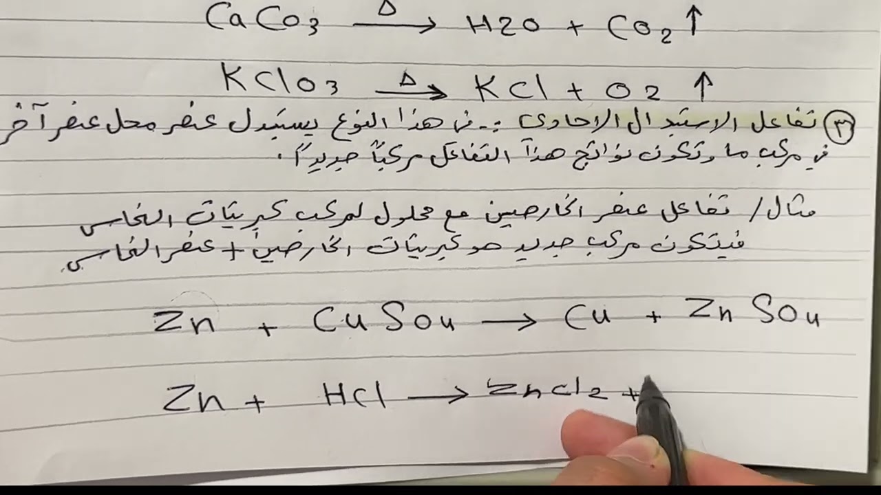 كيمياء الثاني متوسط التفاعلات الكيميائية وأنواعها ص 47المنهج الجديد شرح وملخص ، ست مريم